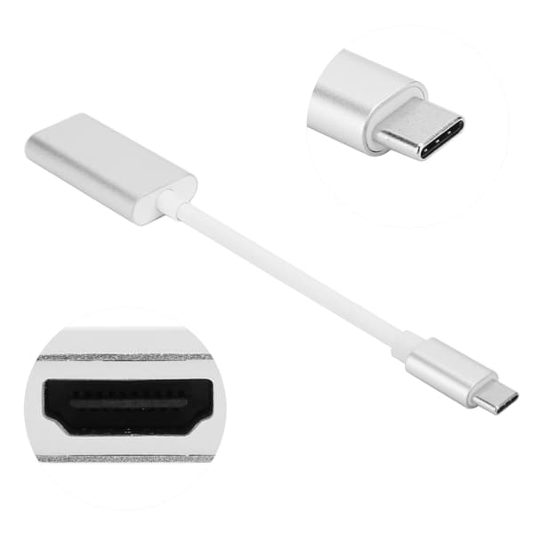 USB 3.1 Type C - HDMI-sovitin PC-kannettavalle ja matkapuhelimelle, hopea