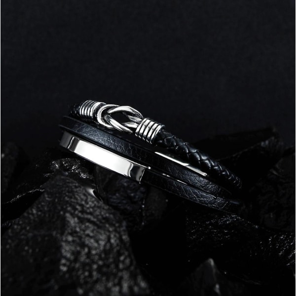 armband, metall, läder, fläta