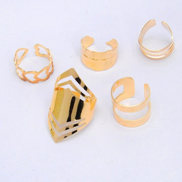5st/ set Dammode Hollow Midi Finger Ovan Knuckle Stacking Rings
