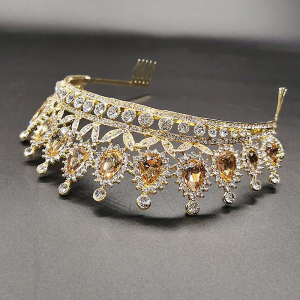 Kronprydnad Bröllopstillbehör Enkel Legering Diamond-studded Brudklänning Smycken