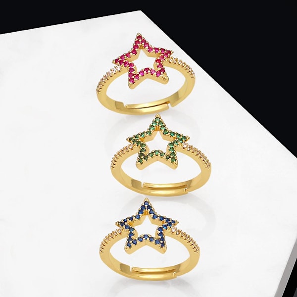 Sormus Vintage Zircon Star muotikorut Ac9123 Rose
