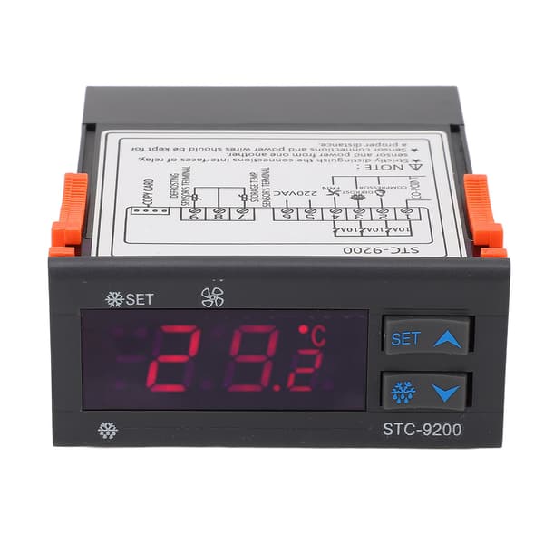Digital Temperaturregulator Dubbel Sensor LED-Display Termostat för Kylskåp Frys 220VAC