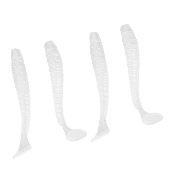 50 stk. 5 cm bløde plastikfiskelokker Grub Tail Baits Tackle Tilbehør Perlehvid