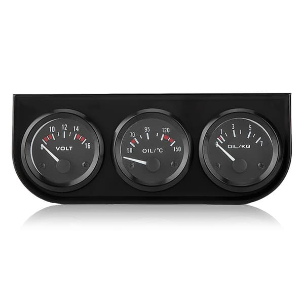 3 i 1 Multimeter Kit Voltmeter Vanntemperatur Oljetrykkmåler Turteller