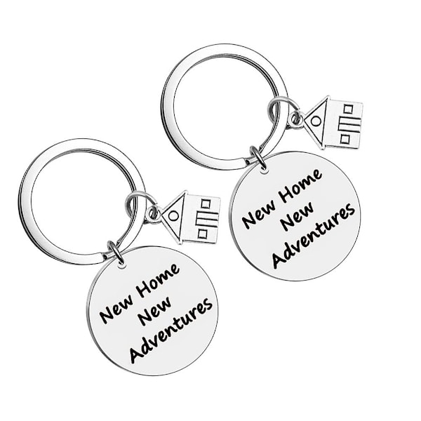 2kpl Creative Stainless Steel New Home Avaimenperä Riipukset Kotilämpöiset avaimenperät
