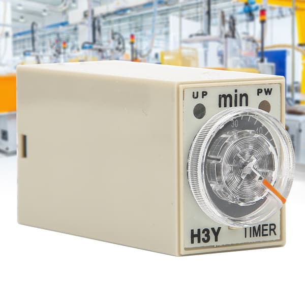 H3Y 2 8-Pin Fördröjningstimerrelä 0 till 60 Minuter Ratt Typ 5A Multifunktion 220VAC