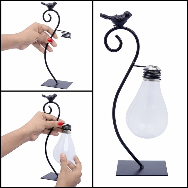 Hydroponic Planter Ornament Iron Desktop Vas (svart [26*12*8cm]) för hem- och trädgårdsdekoration