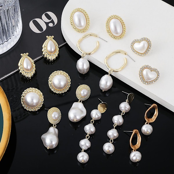 Øreringe Barok Pearl Fashion smykker B2163 E2208-1
