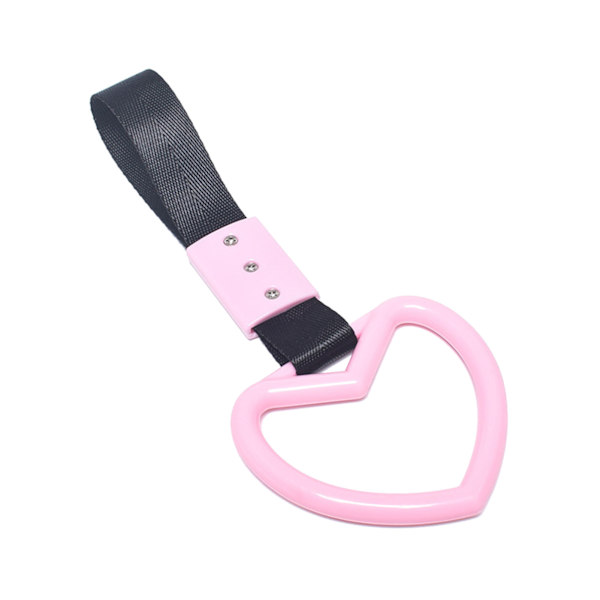 Bil Håndtak Stropp Hjerteformet Plast Solid Universal Dekorativ Bakre Støtfanger Varsel Ring Rosa