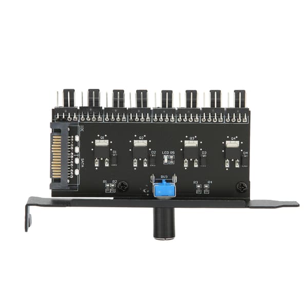 Fläktnav 12V 3 Pin 4 Pin 1 Ratt 8 Kanal Stabil Exakt Fläkthastighetskontroll Skruv för Dator CPU Chassi SATA Gränssnitt