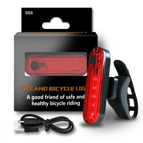 Cykeltillbehör Cykelbakljus USB uppladdningsbar cykelbakljus (röd)