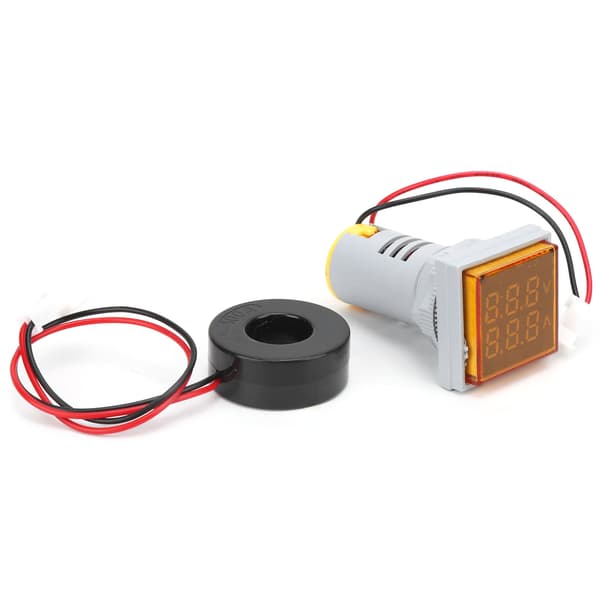 AD16 22FVA 2-i-1 Voltmeter Amperemeter Spenning Strøm Tester Gul Indikator