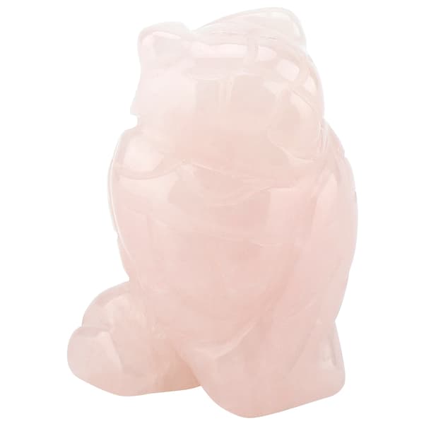 Rosa Krystall Healing Rose Quartz Ugle Dekorasjon (1,5 tommer)