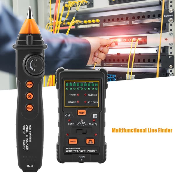 Peakmeter PM6816 Multifunktionel Netværkskabel Wire Tracker Line Finder RJ45 RJ11