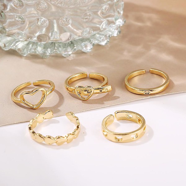 Ring Set Vintage guld färg mode smycken B2572 SJ80023