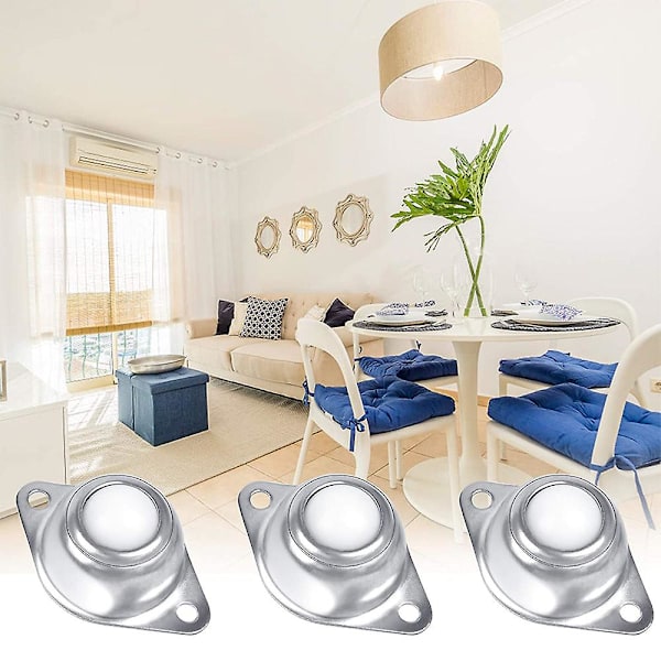 Piao Små kuglehjul Heavy Duty transportørrulle 4 stk kuglehjul Nylon kugleoverførsel Møbler Maskiner og bagage glidende overførsel 0.5 inch