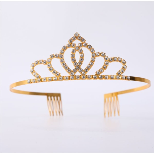 Performance pandebånd Rhinestone Crown (guld)