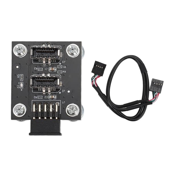Dobbel USB 3.1 Frontpanel Key-A Type-E til USB 2.0 9Pin 10Pin Hovedkort Header Mannlig Forlengelsesadapter med Magnetisk Plate