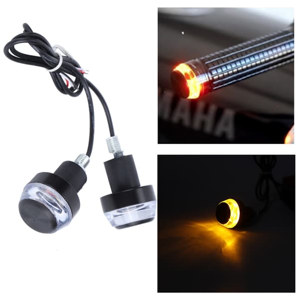 Universal 12V Motorcykel Styre LED Blinkers Ljus Ändplugg