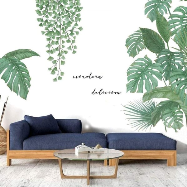 Grøn plante med brede blade Wall Sticker Home Decor