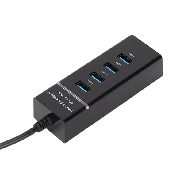 4 Port USB 3.0 Hub Hög Hastighet Kompakt Design Säkert Skydd Adapter