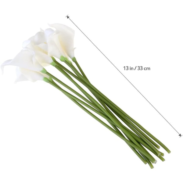 Fake Flower Mini Calla Lily, 10 kpl, valkoinen keltainen sydän