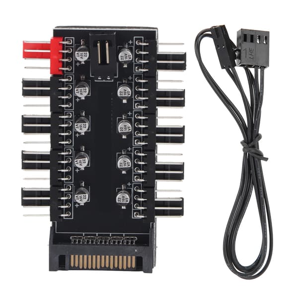 PC Kabinet Blæser Hub Temperaturregulator 4Pin CPU Køle Hub med PWM Kabel SATA Interface
