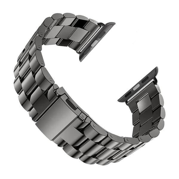 Metallure Udskiftningsrem i rustfrit stål til Apple Watch 45 mm 1,77 tommer sort