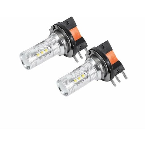 2 stk HID Hvide 80W H15 LED-pærer Lys Bilforlygte Lampe High Power H15 Kørelys Lampe Bil LED-pærer