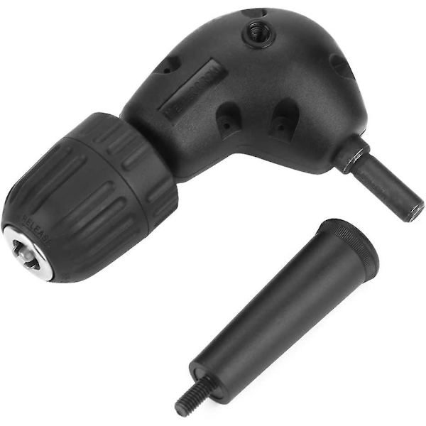 Högervinklad borrtillsats - 3/8&quot; 90 borradapter för 9,5 mm nyckellös chuck med rund skaft