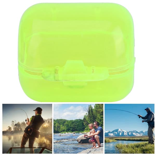 50 st Fluorescerande Gul Plast Bläckfisk Lockbete Krok Box Lås Fiskeutrustning Medium