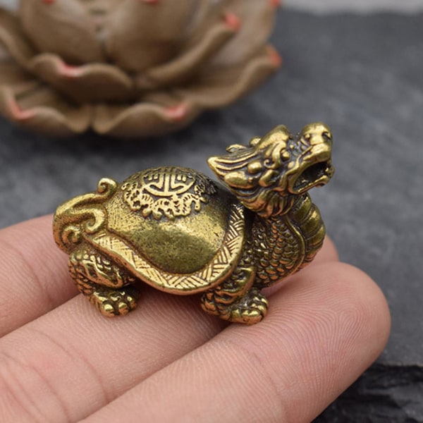 2 x kuparihahmo Retro Realistinen Tukeva Antiikki Pieni Dragon Brass Miniatyyri Toimistosisustus Pariskunta