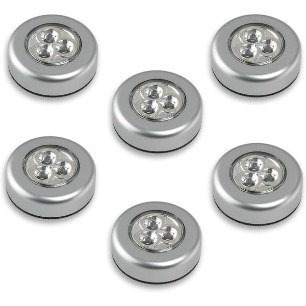 6 stk 3LED klappelys berøringslys trehovedet tryklys bil bagkasse lys kan indsættes uden batteri