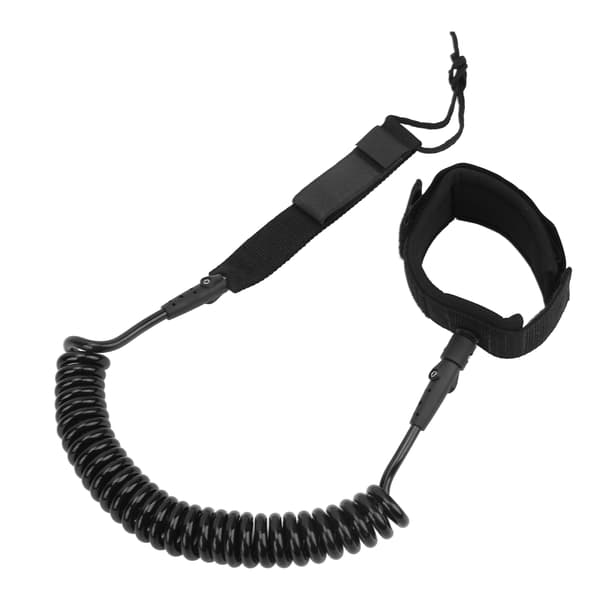 Justerbar Elastisk TPU Surfbræt Leash 8ft 2.44m Sort Indpakket Ankelstrop til Paddleboards Longboards