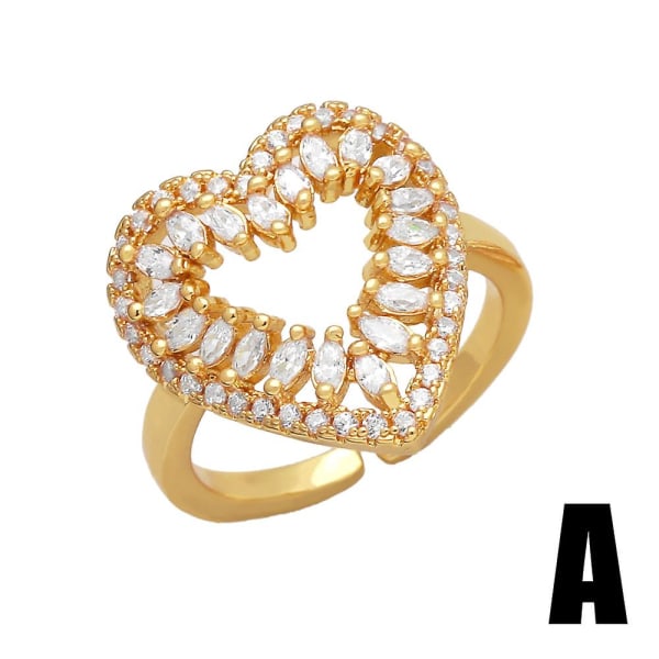 Sormus Vintage Zircon Heart Stud Muotikorut Ac8636 B