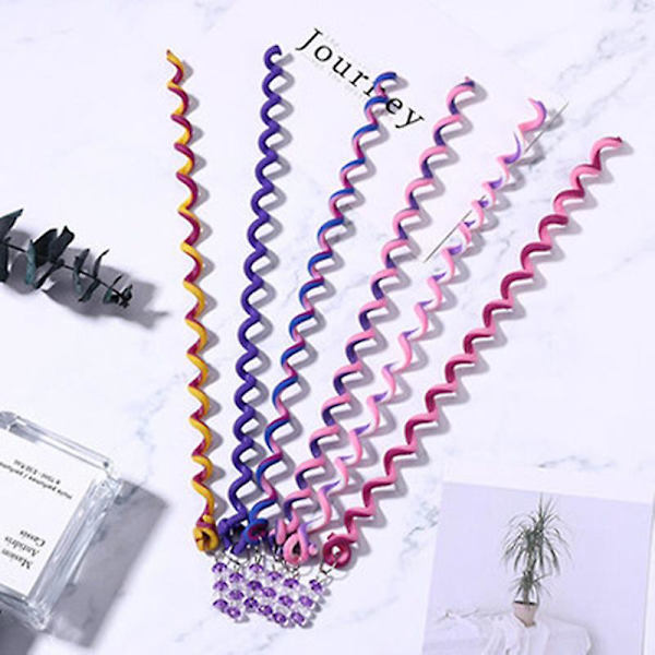 6 st Frisörverktyg Hårflätning Twist Curler Styling Portable For Women Lady Purple