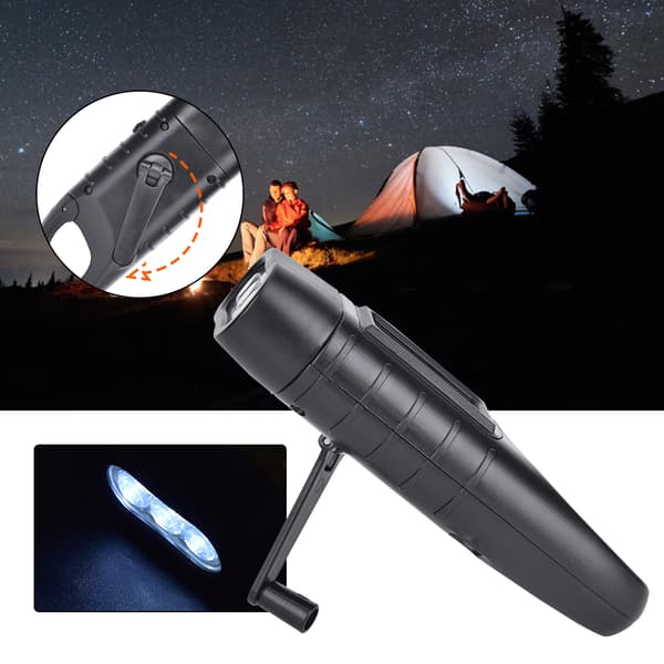 AT5503 ABS Plast Solar Håndsving Nød LED Lommelygte til Klatring Camping Sort