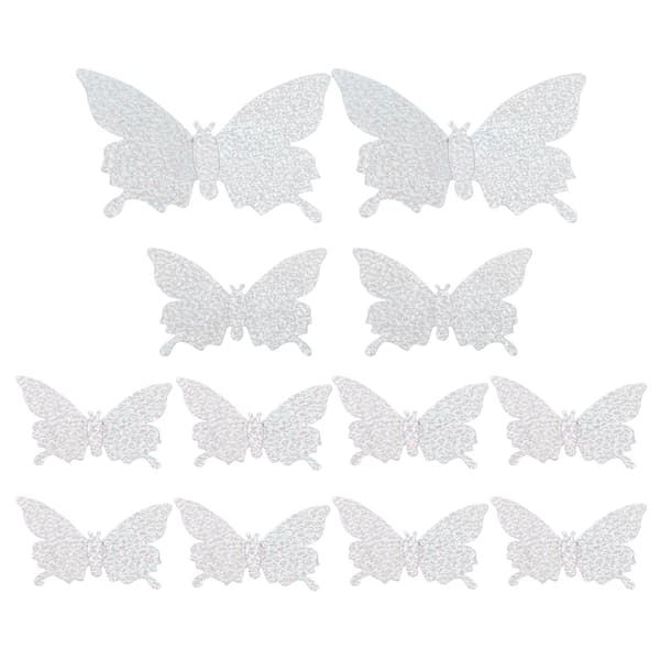 12-pack 3D-sticker Simulering Blixt Bakgrund Väggkonst för Vardagsrum Bröllop Heminredning Glänsande Silver