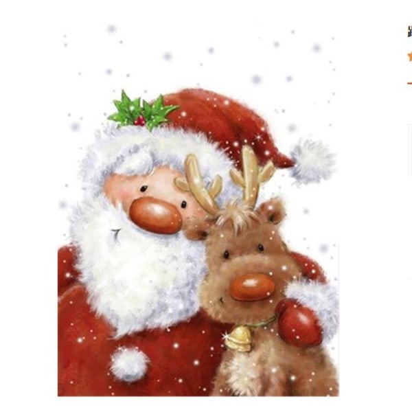 Diamantmaleri af Santa Elk-serien (30*40 cm) G