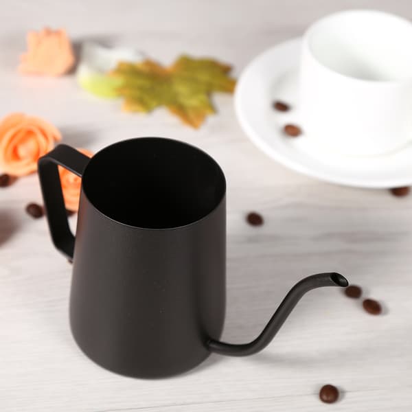 Sort Rustfri Stål Gooseneck Kaffe Drypkande (350ml)