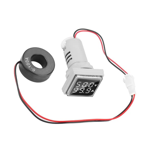 LED Digitalt Display AC Spenning Strømmåler Indikator 22mm 0-100A Hvit
