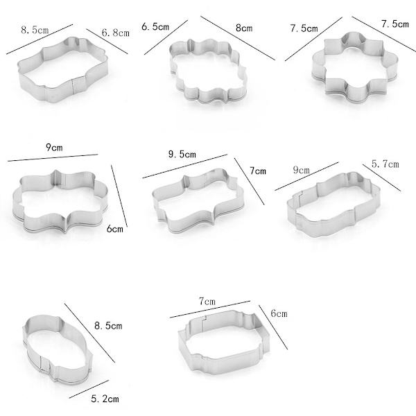 Sæt med 8 rustfrit stål Steamer Cookie Forme med DIY Mousse Ring,