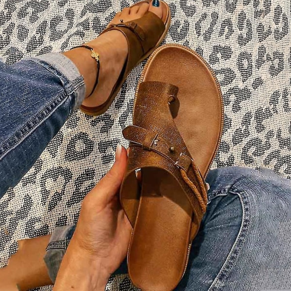 Naisten ortopediset kengät Sandaalit Bunion Correction tasakorkoiset vintage -tossut 43