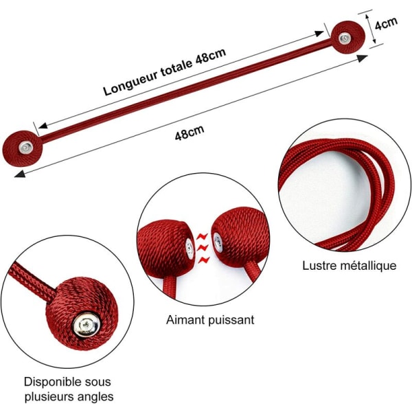 4 stykker høretelefongardin jujube okse seneperler magnetisk spændegardin