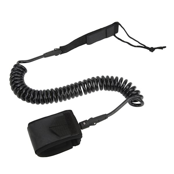 Justerbar Elastisk TPU Surfbræt Leash Sort 11ft 3.35m til Paddleboards Longboards