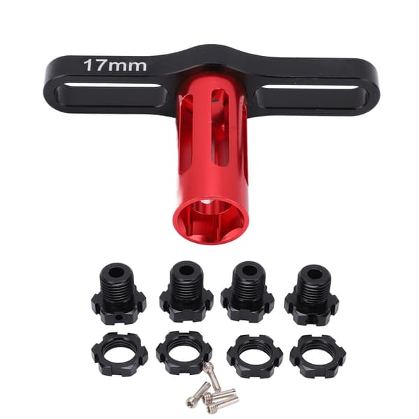 4 Set 17MM Splined Hex Locknuts för Traxxas 5353X EREVO Summit 1 10 RC Bil Svart