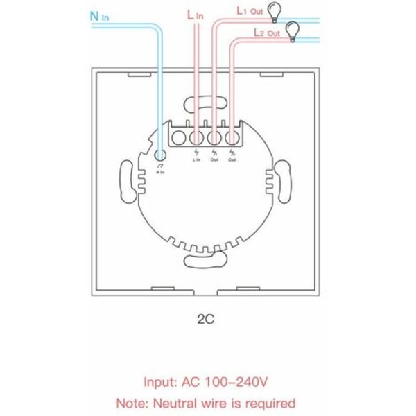 Sonoff T2 US 2C wifi smart wall touch switch i smart hem röststyrning