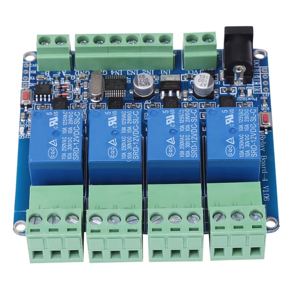 STM8S103F3 Microcontroller 4-kanals Relæmodul Board RS485 Kommunikation
