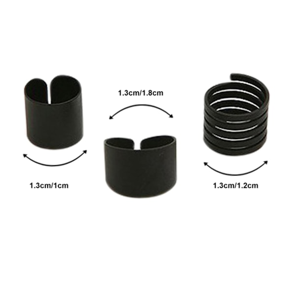 3kpl Fashion Black Stack Plain Above Knuckle Band Midi Rings Set päivittäiseen käyttöön