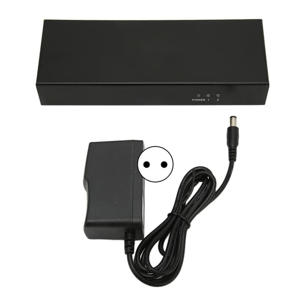 DVI Splitter 1 ind 2 ud understøtter 30 36bit farve 4K tabsfri transmission Dual Monitors Distribution Duplicator 100‑240V EU-stik